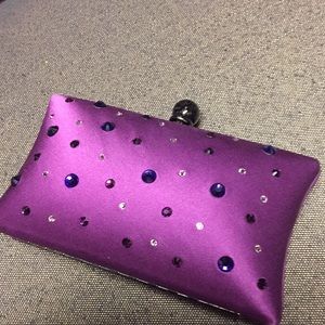 Inge Christopher Minaudiere Purse Handbag  Purple